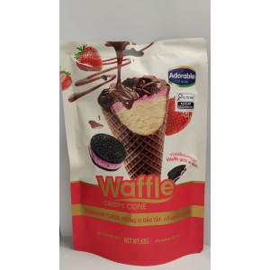 GW BISCOITO WAFER CHOCOLATE BRANCO E MORANGO 68G