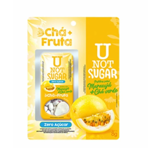 U NOT SUGAR PASTILHAS SABOR MARACUJA E CHA VERDE 8G