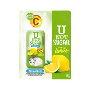 U NOT SUGAR PASTILHAS SABOR LIMAO VIT C 8G
