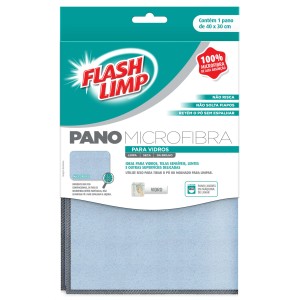 Pano Microfibra para Vidros - 40 x 30 cm Flash Limp