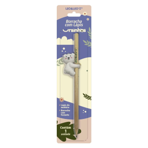 LEO&LEO LAPIS PRETO HB C/ BORRACHA URSINHO SORT 10196