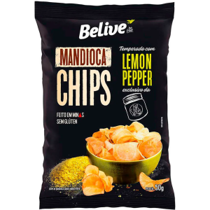 BELIVE MANDIOCA CHIPS C/ LEMON PEPPER 50G