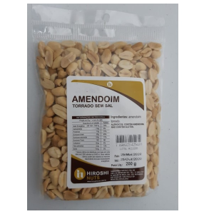 HIROSHI AMENDOIM MEDIO TORRADO S/ PELE  S/ SAL 200G