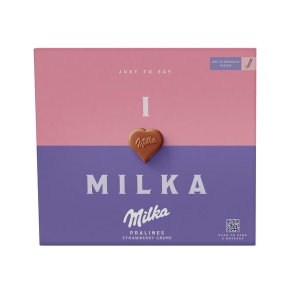 MILKA I LOVE BOMBOM COM RECHEIO PRALINE DE MORANGO 110G