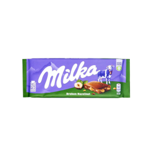 MILKA CHOCOLATE BROKEN HAZELNUTS 90G