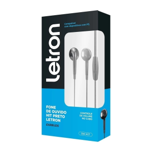 LETRON FONE DE OUVIDO HIT PRETO SW-A17
