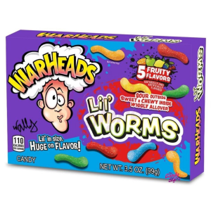 WARHEADS LIL WORMS BALA SOUR SABORES 99G