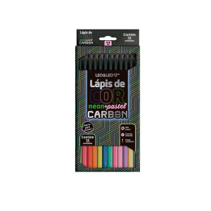 LEO&LEO LAPIS DE COR NEON+PASTEL CARBON 12 CORES 4434