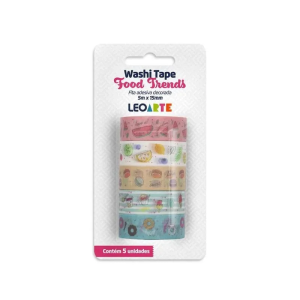 LEO ARTE WASHI TAPE FOOD TRENDS 5MX15MM 5UN 79800