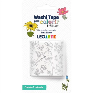 LEO ARTE WASHI TAPE P/ COLORIR BOTANICO 5MX50MM 1UN 79809