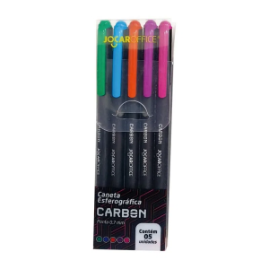 JOCAR OFFICE CANETA ESF CARBON 0.7MM 5UN 97955