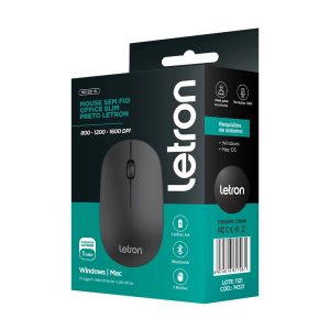 LETRON MOUSE SEM FIO OFFICE SLIM PRETO MO-231W