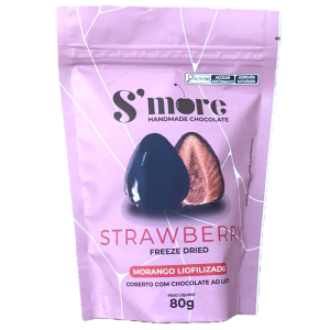 SMORE MORANGO LIOFILIZADO COB.CHOC.AO LEITE 80G