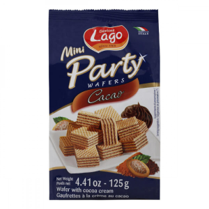 LAGO PARTY MINI WAFER SABOR CACAO 125G
