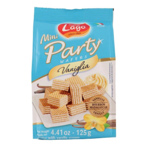 LAGO PARTY MINI WAFER SABOR BAUNILHA 125G