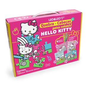 LEO&LEO  KIT QUEBRA CABEÇA P/ COLORIR HELLO KITTY