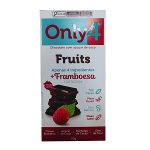 ONLY4 CHOCOLATE 70% CACAU C/ FRAMBOESA 70G