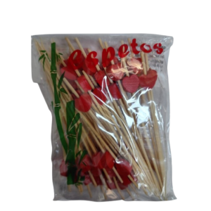 SHIKI ESPETO DECORADO CORACAO VERMELHO 12CM 50UN AC-007