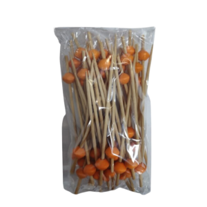 ESPETO C/ ENFEITE BOLINHA 50UN LARANJA AC-013