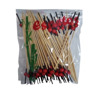 SHIKI ESPETO DECORADO BOL. VERM. PRETA 12CM 50UN AC-021