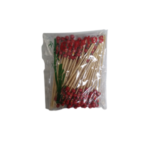 SHIKI ESPETO DECORADO 2 BOL. VERMELHAS 12CM 50UN AC-001