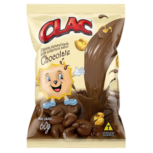 CLAC PIPOCA CARAMELIZADA C/ COBERTURA SABOR CHOCOLATE 60G