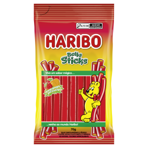 HARIBO BALA STICKS MORANGO E PESSEGO 70G