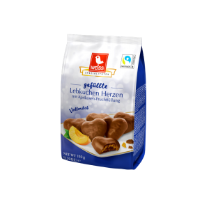 WEISS CORACOES DE LEBKUCHEN C/ DAMASCO CHOCO AO LEITE 150G