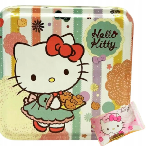 RED SAKURA LATA C/ COOKIES SABOR CHA E CHOCOLATE HELLO KITTY 65G