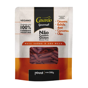 CASARAO PENNE CENOURA/BATATA D./CURCUMA/CHIA S/G 300G