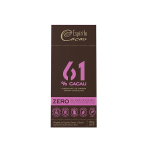 ESPIRITO CACAU CHOCOLATE ZERO ACUCAR 61% 80G