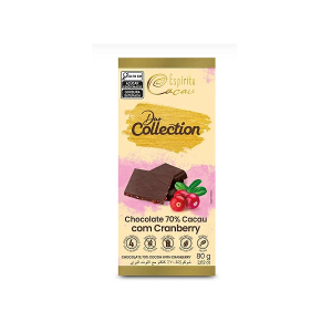 ESPIRITO CACAU CHOCOLATE C/ CRANBERRY 70% 80G