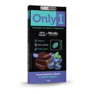 ONLY4 CHOCOLATE 100% CACAU C/ MIRTILO 70G