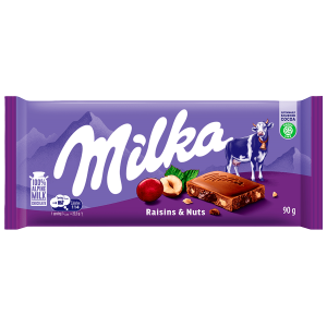 MILKA CHOCOLATE RAISINS &  NUTS 90G